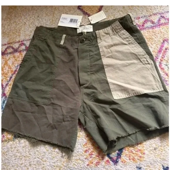THE GREAT. The Vintage Army Short in Patchwork sz 28 NWT - Picture 2 of 11